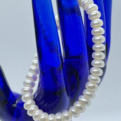 LOT 147: Honora Cultured Freshwater Pearl Three Piece Wardrobe Set - 18" Necklace, Stretch Bracelet, Stud Earrings