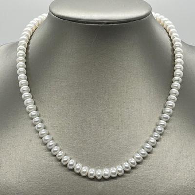 LOT 147: Honora Cultured Freshwater Pearl Three Piece Wardrobe Set - 18" Necklace, Stretch Bracelet, Stud Earrings