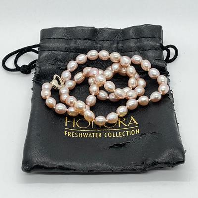 LOT 148: Honora Plum Cultured Freshwater Pear 18" Necklace with Sterling Silver Heart Clasp