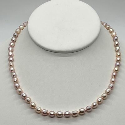 LOT 148: Honora Plum Cultured Freshwater Pear 18" Necklace with Sterling Silver Heart Clasp