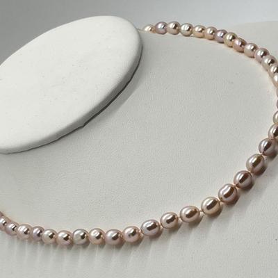 LOT 148: Honora Plum Cultured Freshwater Pear 18" Necklace with Sterling Silver Heart Clasp