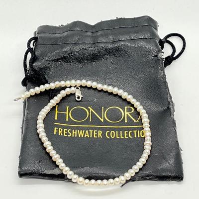 LOT 150: Honora Cultured Freshwater Pearl and Sterling Silver 10" Anklet