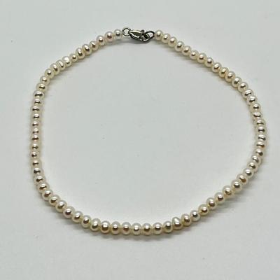 LOT 150: Honora Cultured Freshwater Pearl and Sterling Silver 10" Anklet