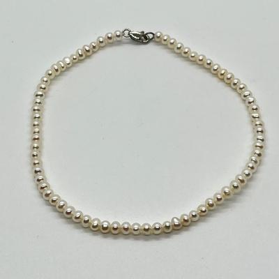 LOT 150: Honora Cultured Freshwater Pearl and Sterling Silver 10" Anklet