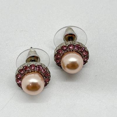 LOT 151: Five Pairs Faux Pearl Stud Earrings