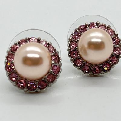 LOT 151: Five Pairs Faux Pearl Stud Earrings