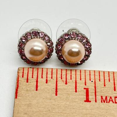 LOT 151: Five Pairs Faux Pearl Stud Earrings