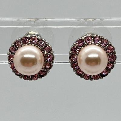 LOT 151: Five Pairs Faux Pearl Stud Earrings