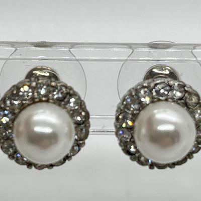 LOT 151: Five Pairs Faux Pearl Stud Earrings