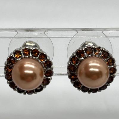 LOT 151: Five Pairs Faux Pearl Stud Earrings