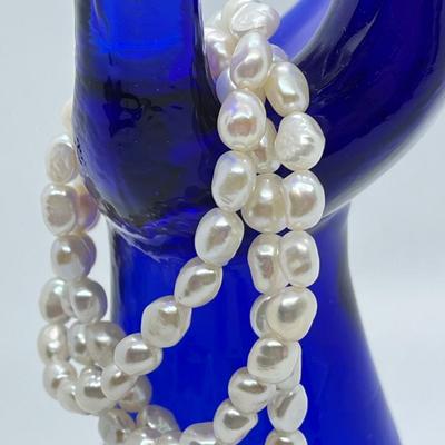 LOT 152: Honora Cultured Pearl 64" Necklace and Three Stretch Bracelets