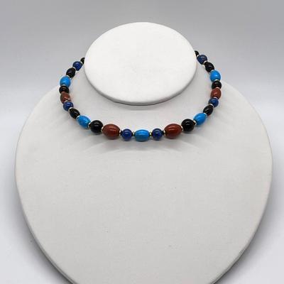 LOT 153: Lee Sands Gemstone Coil Necklace