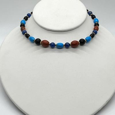 LOT 153: Lee Sands Gemstone Coil Necklace