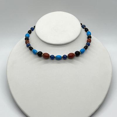 LOT 153: Lee Sands Gemstone Coil Necklace