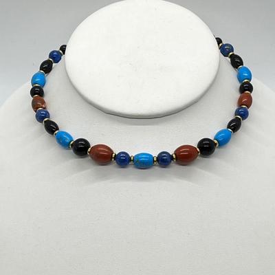 LOT 153: Lee Sands Gemstone Coil Necklace
