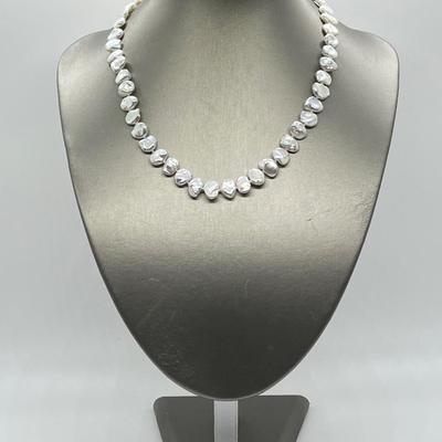 LOT 154: Honora Cultured Freshwater Keshi Pearl 18" Necklace with 14K Gold Clasp