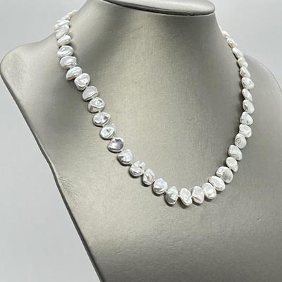 LOT 154: Honora Cultured Freshwater Keshi Pearl 18" Necklace with 14K Gold Clasp