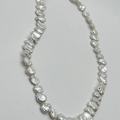 LOT 154: Honora Cultured Freshwater Keshi Pearl 18" Necklace with 14K Gold Clasp