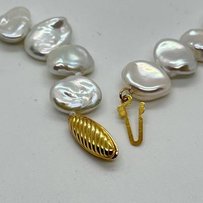 LOT 154: Honora Cultured Freshwater Keshi Pearl 18" Necklace with 14K Gold Clasp