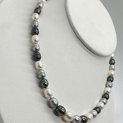 LOT 155: Honora 18" Ringed Graduated Cultured Pearl 18" Necklace with Sterling Clasp