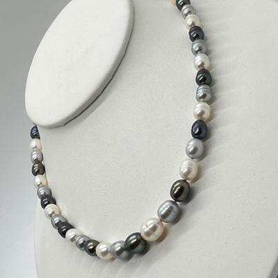 LOT 155: Honora 18" Ringed Graduated Cultured Pearl 18" Necklace with Sterling Clasp