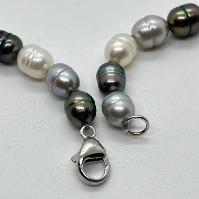 LOT 155: Honora 18" Ringed Graduated Cultured Pearl 18" Necklace with Sterling Clasp