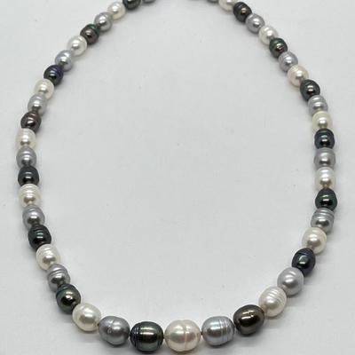 LOT 155: Honora 18" Ringed Graduated Cultured Pearl 18" Necklace with Sterling Clasp
