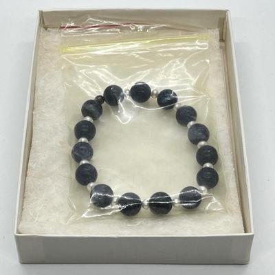 LOT 157: Lee Sands Blue Coral Stretch Bracelet