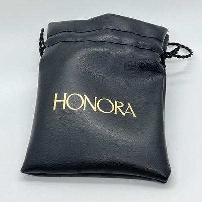 LOT 162: Honora Black Cultured Pear and 14K Gold  Lever Back Dangle Earrings
