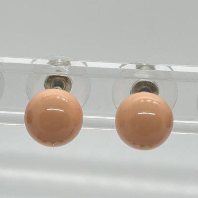 LOT 164: Set of 10 Colorful 10mm Bead Stud Earrings