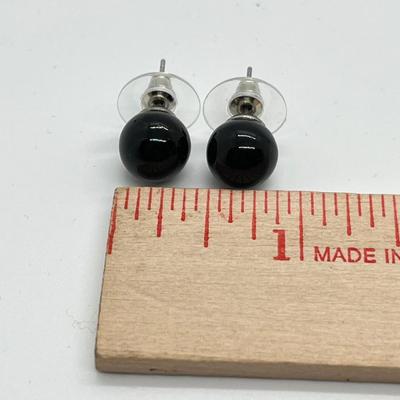LOT 164: Set of 10 Colorful 10mm Bead Stud Earrings