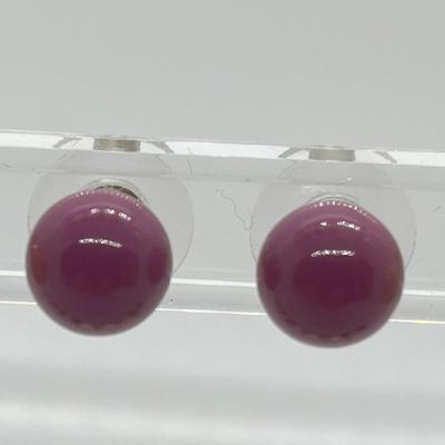 LOT 164: Set of 10 Colorful 10mm Bead Stud Earrings