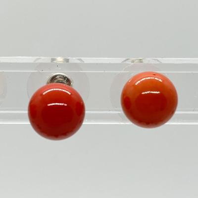 LOT 164: Set of 10 Colorful 10mm Bead Stud Earrings