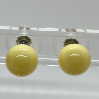 LOT 164: Set of 10 Colorful 10mm Bead Stud Earrings