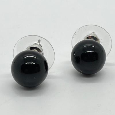 LOT 164: Set of 10 Colorful 10mm Bead Stud Earrings