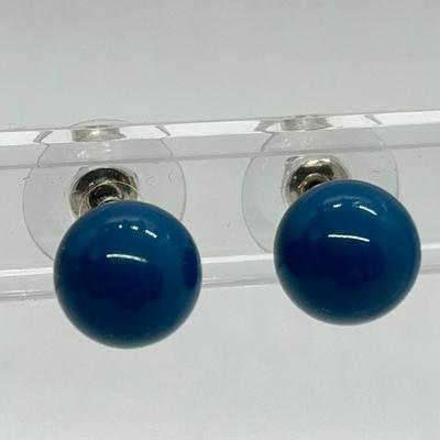 LOT 164: Set of 10 Colorful 10mm Bead Stud Earrings