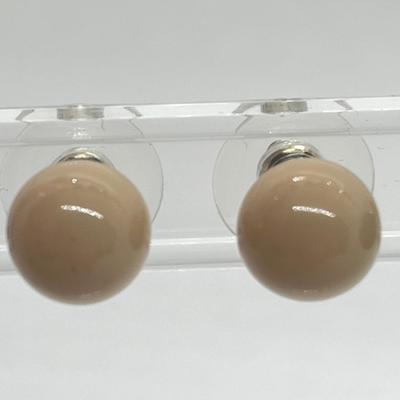LOT 164: Set of 10 Colorful 10mm Bead Stud Earrings
