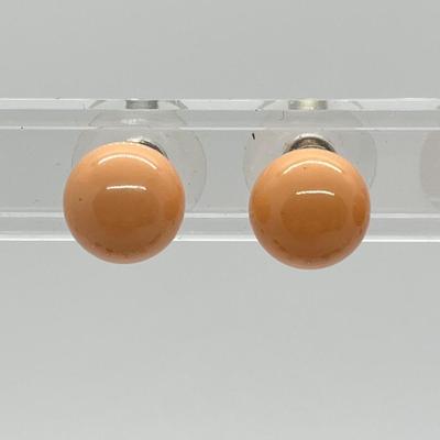 LOT 164: Set of 10 Colorful 10mm Bead Stud Earrings