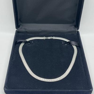 LOT 165: Sterling Silver 18" Diamond Cut Herringbone Necklace 23 gtw