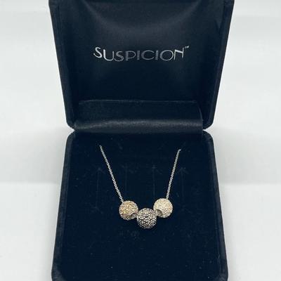 LOT 166: Suspicion Sterling Silver Pave Beads on 18" Chain