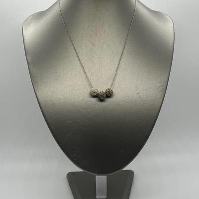 LOT 166: Suspicion Sterling Silver Pave Beads on 18" Chain