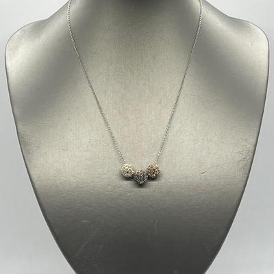 LOT 166: Suspicion Sterling Silver Pave Beads on 18" Chain
