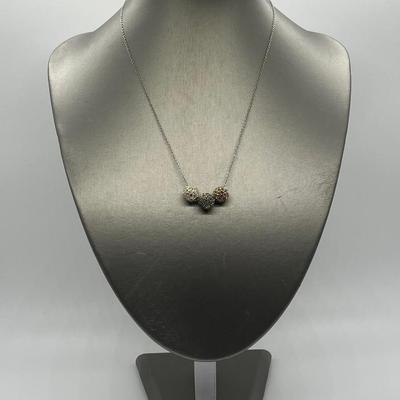 LOT 166: Suspicion Sterling Silver Pave Beads on 18" Chain