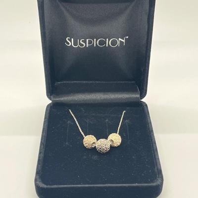 LOT 166: Suspicion Sterling Silver Pave Beads on 18" Chain