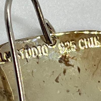 LOT 168: RLM Studio Sterling Silver Hammered Three Tier Drop Earrings