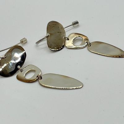 LOT 168: RLM Studio Sterling Silver Hammered Three Tier Drop Earrings