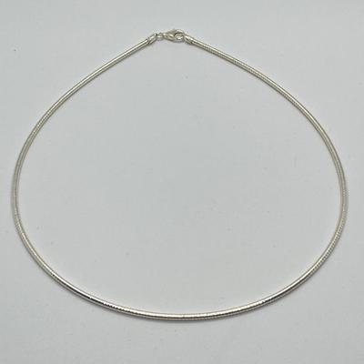 LOT 169: Sterling Silver  17" Omega Necklace