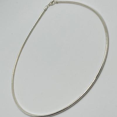 LOT 169: Sterling Silver  17" Omega Necklace