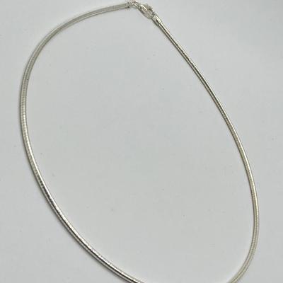 LOT 169: Sterling Silver  17" Omega Necklace