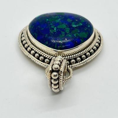 LOT 172: Artisan Crafted Sterling Azurmalachite Pendant